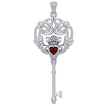 Irish Celtic Claddagh Spiritual Key Silver Pendant TPD5904 - Jewelry